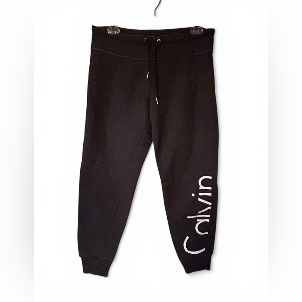 Calvin Klein Dark Gray Joggers with White Side Script